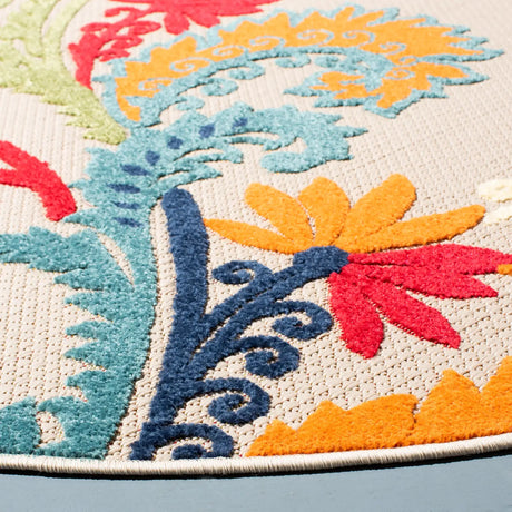 Safavieh Cabana 5'-3" x 5'-3" Rug in Ivory / Blue