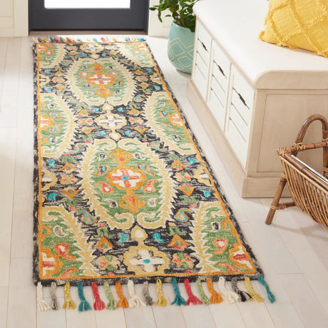 Safavieh Blossom 2'-3" x 8'-0" Rug in Charcoal / Gold