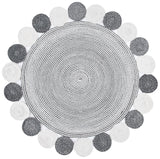 Safavieh Cape Cod 5'-0" x 5'-0" Rug in Charcoal / Ivory