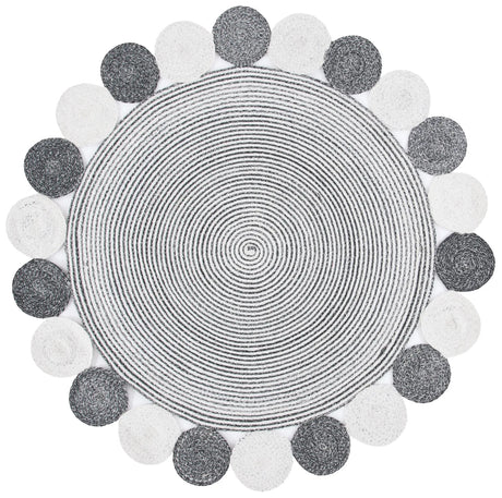 Safavieh Cape Cod 5'-0" x 5'-0" Rug in Charcoal / Ivory