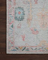 Loloi Elysium Ely-01 Pebble/Multi Rug - corner on wood