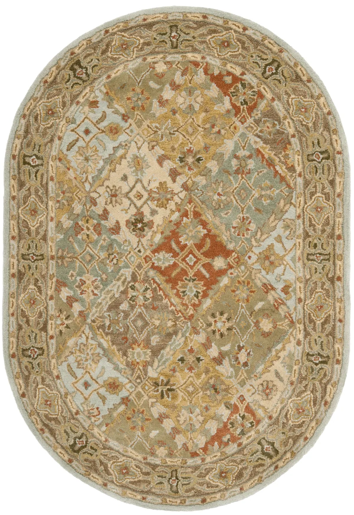 Safavieh Heritage 4'-6" x 6'-6" Rug in Light Blue / Light Brown