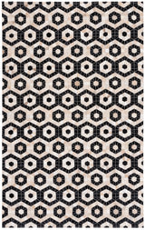 Safavieh Studio Leather 4'-0" x 6'-0" Rug in Black / Beige