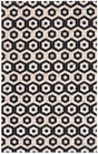 Safavieh Studio Leather 4'-0" x 6'-0" Rug in Black / Beige