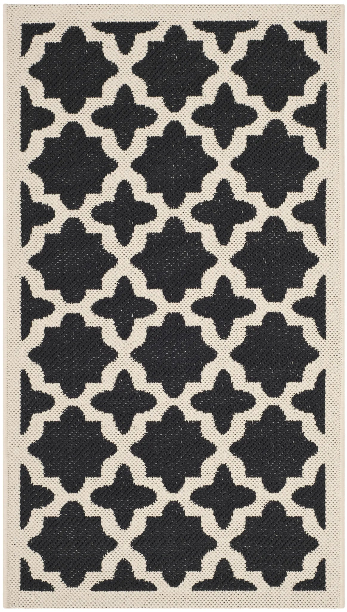Safavieh Courtyard 2'-0" x 3'-7" Rug in Black / Beige