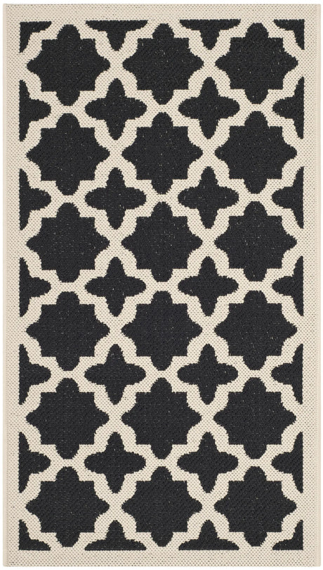 Safavieh Courtyard 2'-0" x 3'-7" Rug in Black / Beige