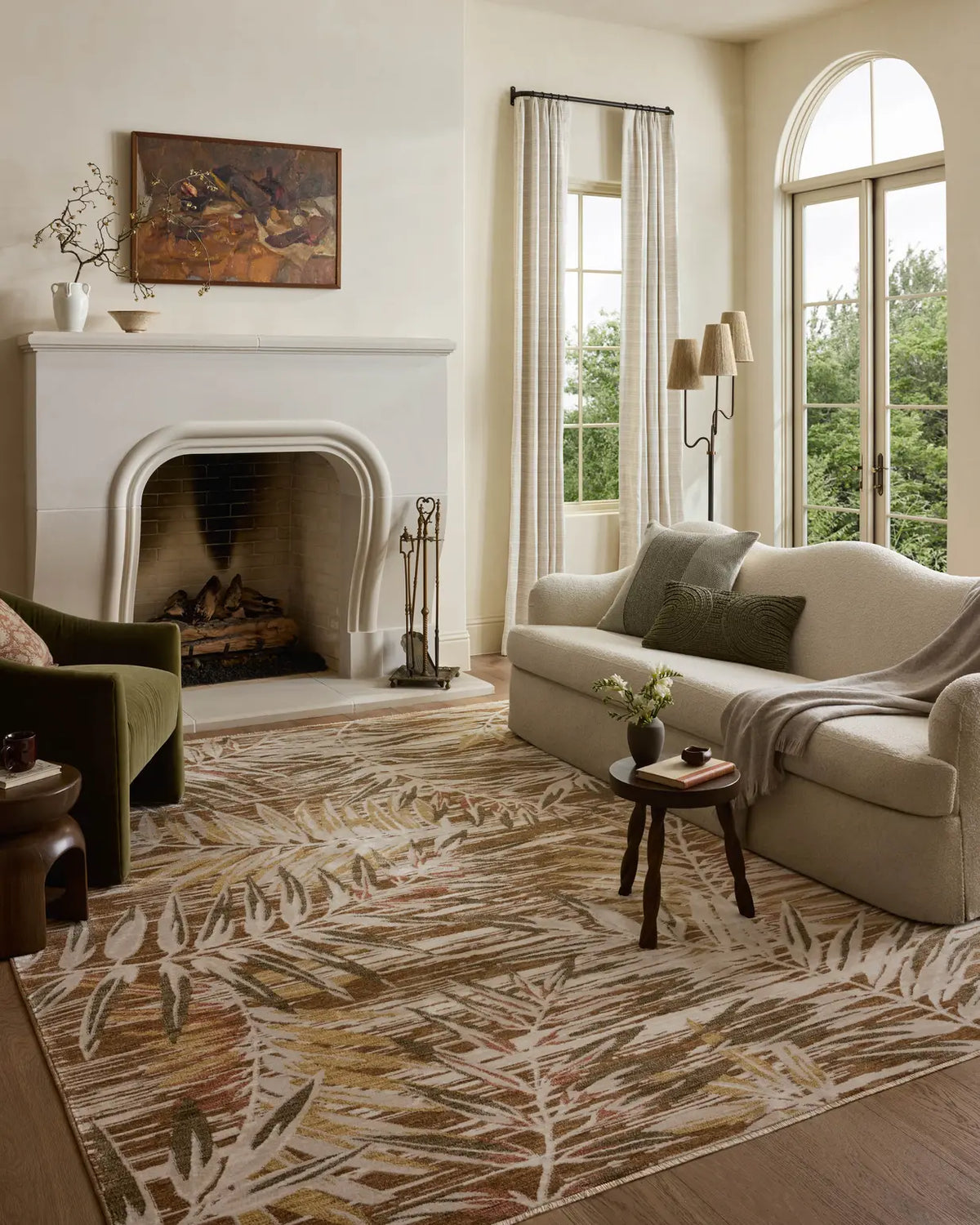Loloi Eileen ELE-05 Transitional Power Loomed Earth, Natural Rug - room scene 3