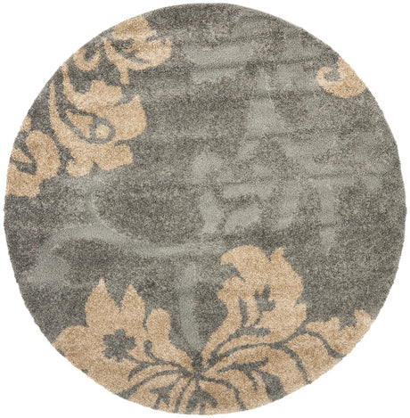 Safavieh Florida Shag 6'-7" x 6'-7" Rug in Grey / Beige