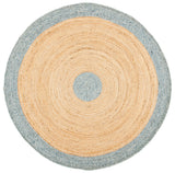 Safavieh Braided 5'-0" x 5'-0" Rug in Light Blue / Gold
