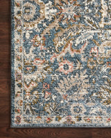Loloi Saban Sab-04 Blue/Sand Rugs - corner on wood