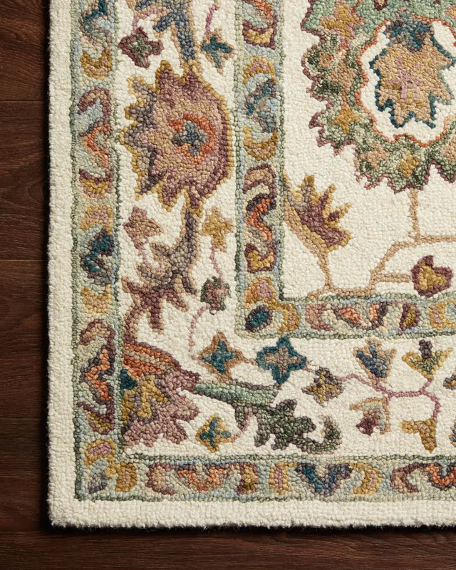 Loloi Padma Pma-01 White/Multi Rugs - corner on wood