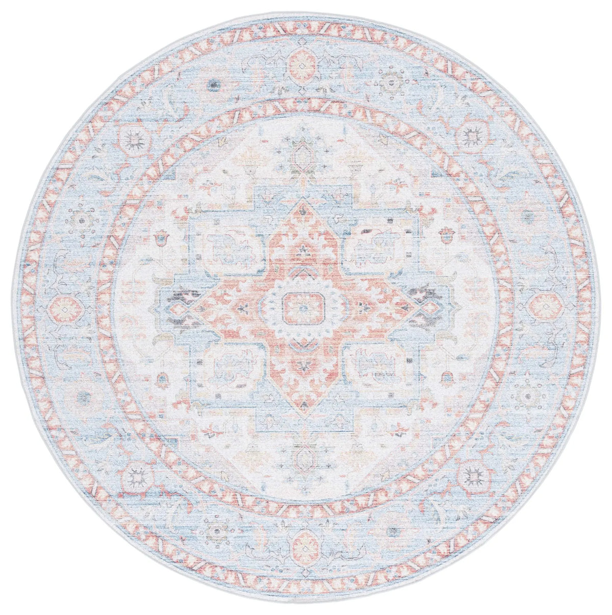 Safavieh Arizona 6'-0" x 6'-0" Rug in Turquoise / Rust