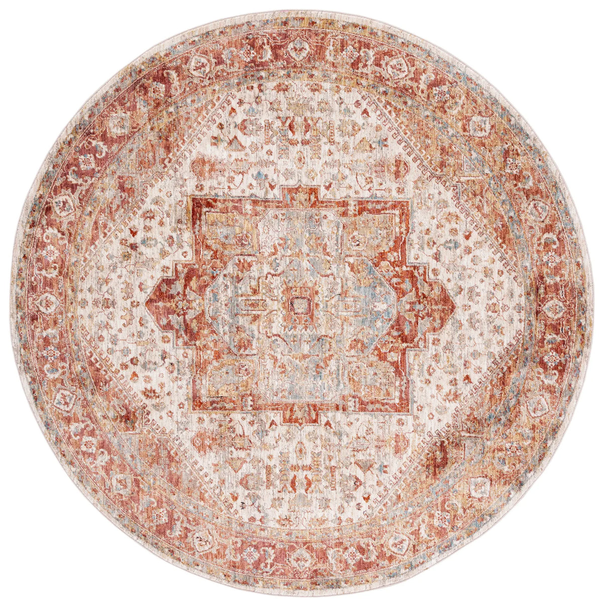 Safavieh Valencia 6'-4" x 6'-4" Rug in Ivory / Rust