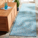 Safavieh Courtyard 2'-2" x 9'-0" Rug in Aqua / Grey