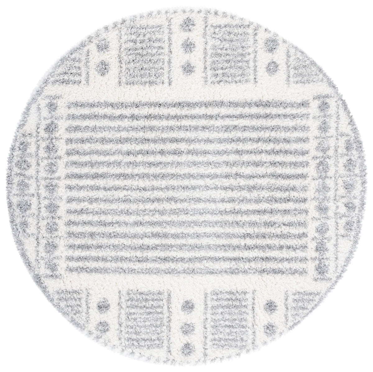 Safavieh Parma Shag 6'-7" x 6'-7" Rug in Grey / Ivory