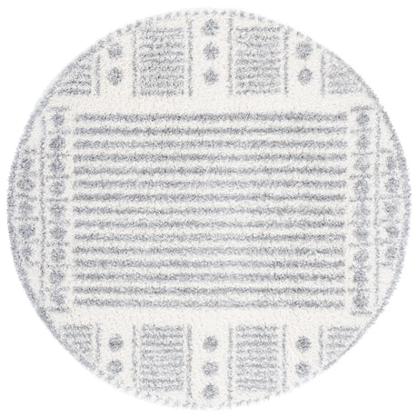 Safavieh Parma Shag 6'-7" x 6'-7" Rug in Grey / Ivory