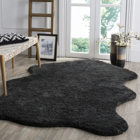 Safavieh Sheep Shag 4'-0" x 6'-0" Rug in Charcoal