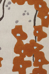 Chandra Inhabit INH-21623 White / Brown / Orange rug, close-up detail
