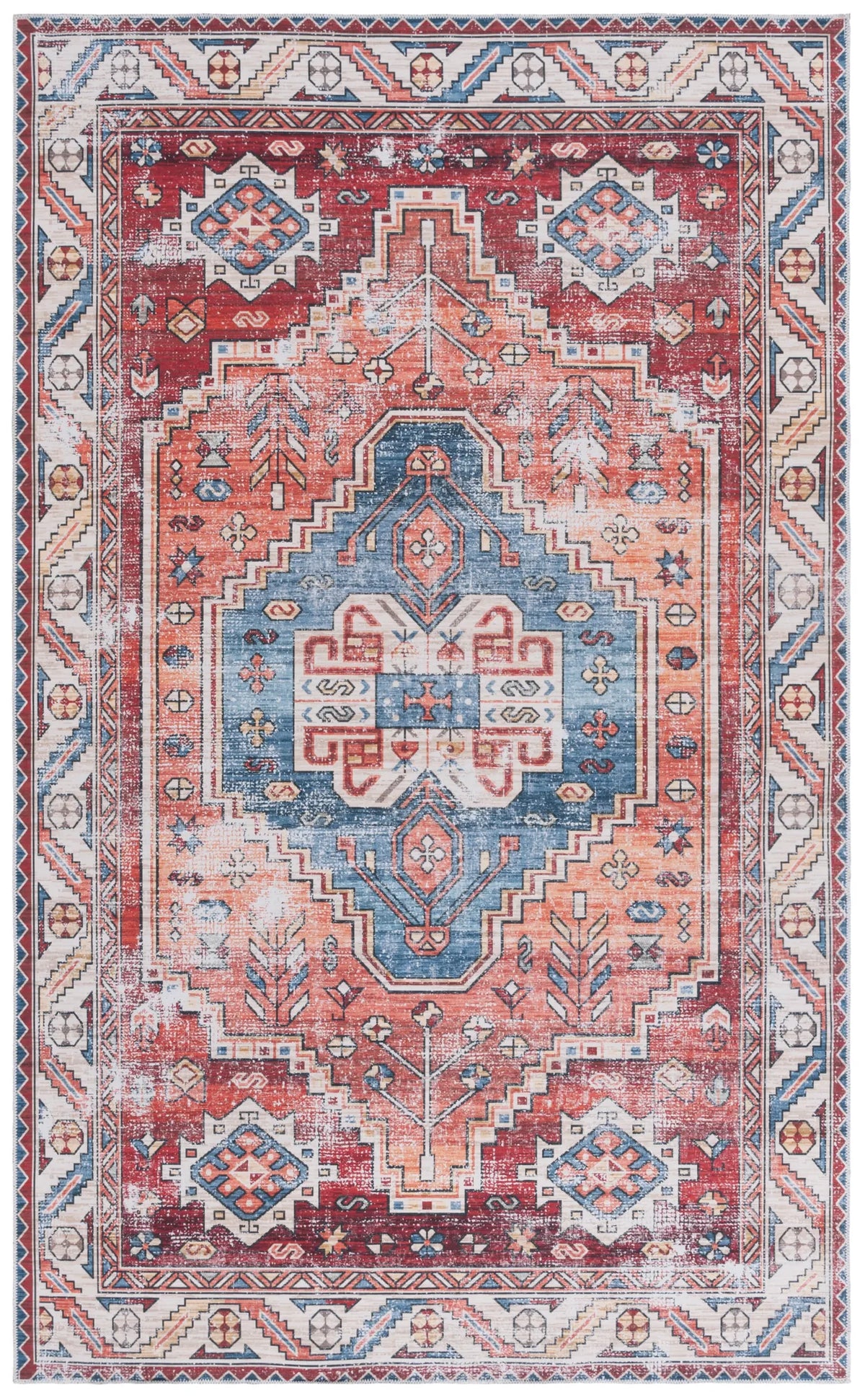 Safavieh Arizona 4'-0" x 6'-0" Rug in Red / Blue