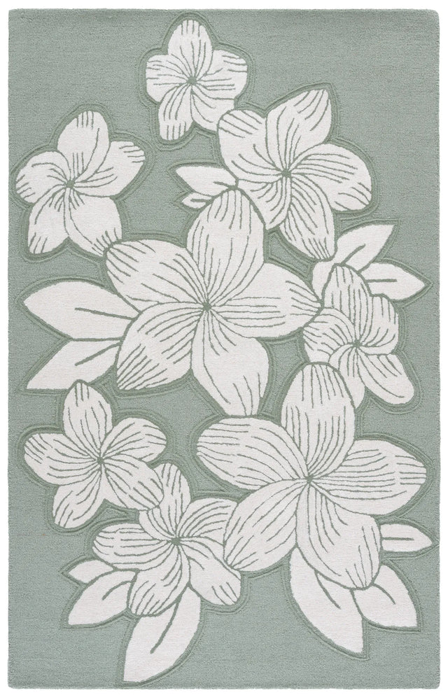 Safavieh Glamour 4'-0" x 6'-0" Rug in Sage Green / Ivory