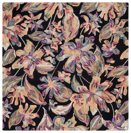 Safavieh Blossom 6'-0" x 6'-0" Rug in Black / Plum
