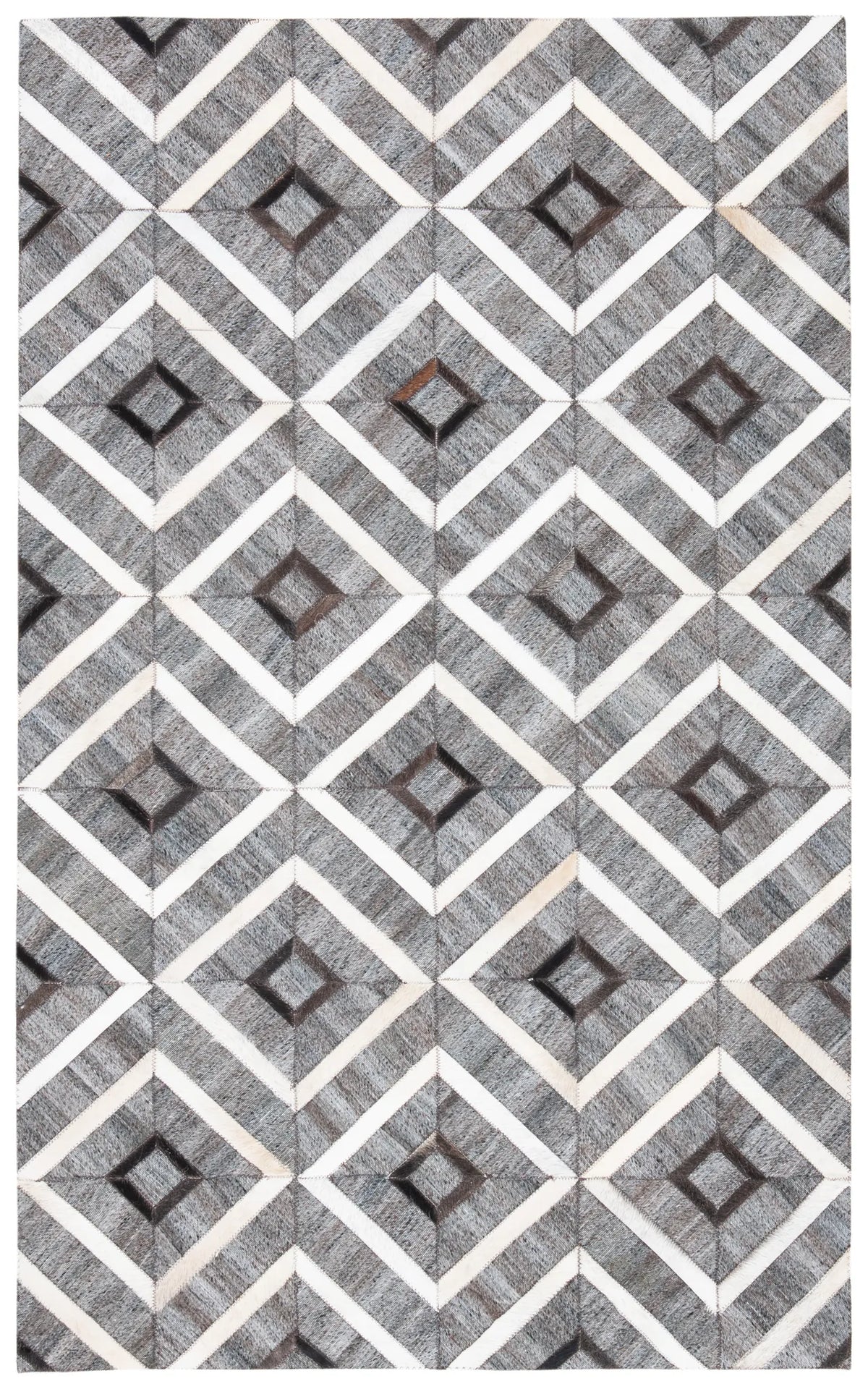 Safavieh Studio Leather 3'-0" x 5'-0" Rug in Ivory / Grey