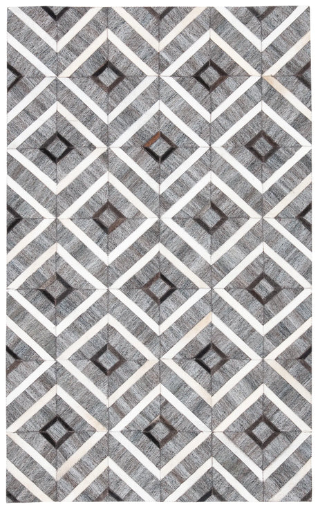 Safavieh Studio Leather 3'-0" x 5'-0" Rug in Ivory / Grey