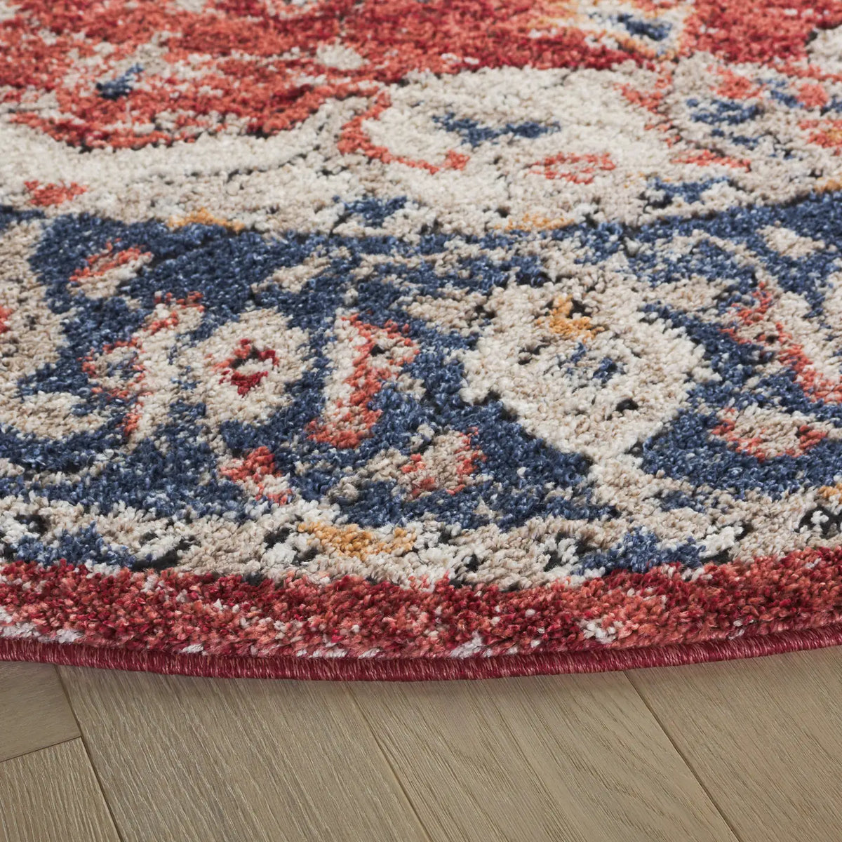 Safavieh Luna 6'-7" x 6'-7" Rug in Beige / Blue Rust