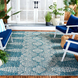 Safavieh Courtyard 6'-7" x 9'-6" Rug in Teal / Grey