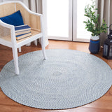Safavieh Braided 5'-0" x 5'-0" Rug in Blue / Ivory
