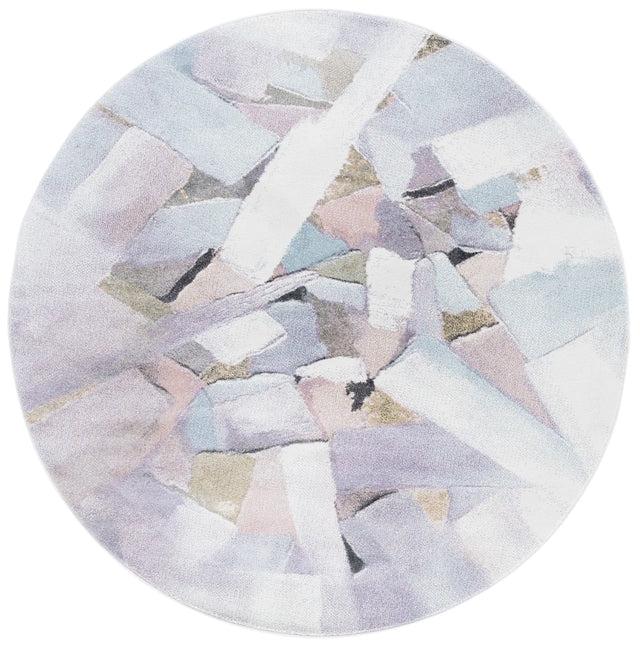 Safavieh Porcello 6'-7" x 6'-7" Rug in Blue / Pink