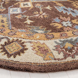 Safavieh Antiquity 6'-0" x 6'-0" Rug in Dark Brown / Ivory