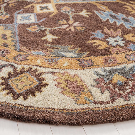 Safavieh Antiquity 6'-0" x 6'-0" Rug in Dark Brown / Ivory