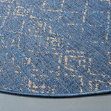 Safavieh Courtyard 6'-7" x 6'-7" Rug in Blue / Ivory