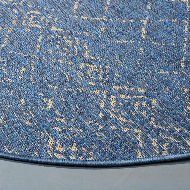 Safavieh Courtyard 6'-7" x 6'-7" Rug in Blue / Ivory