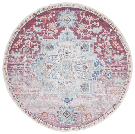 Safavieh Phoenix 500 6'-7" x 6'-7" Rug in Red / Ivory