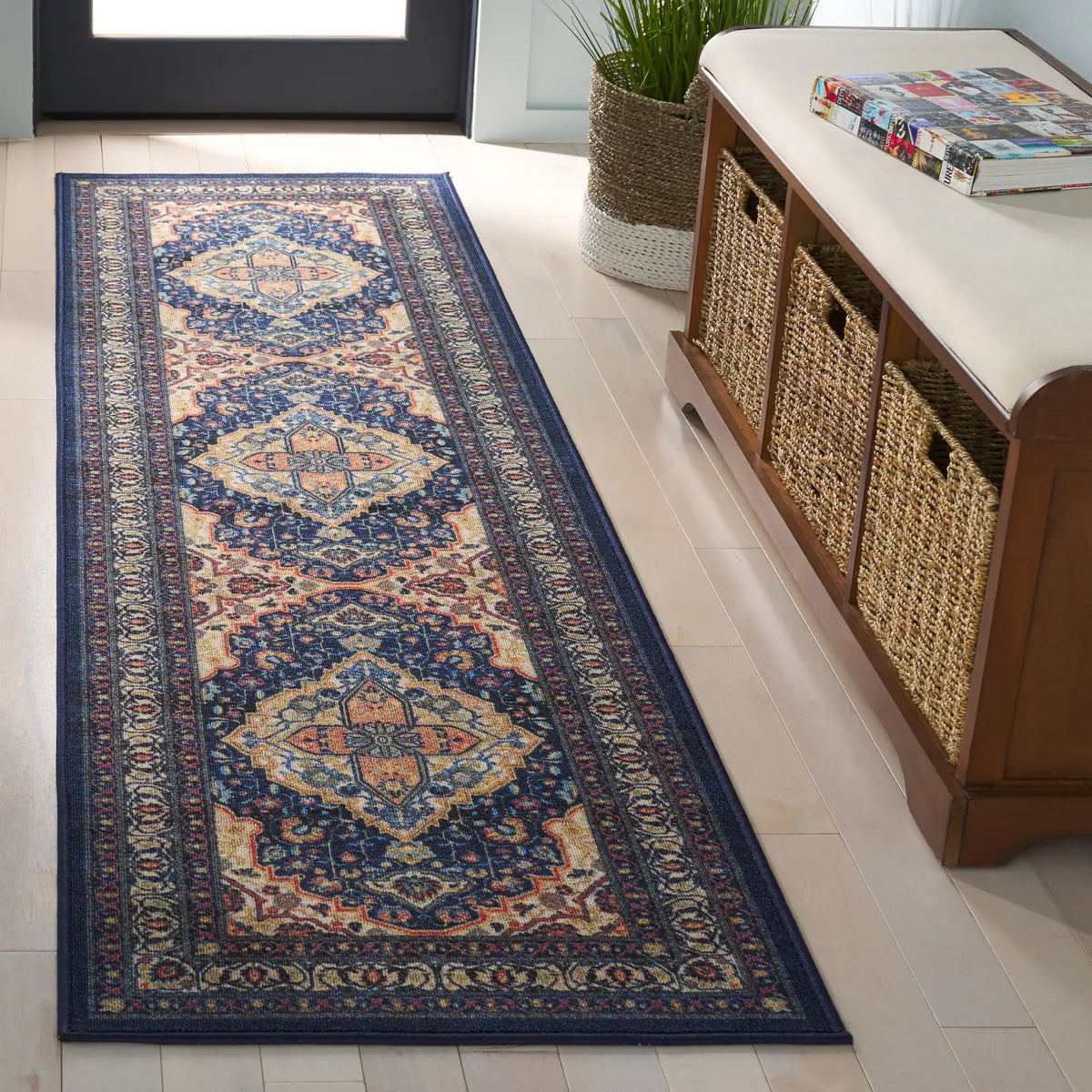 Safavieh Journey 2'-2" x 8'-0" Rug in Navy / Ivory