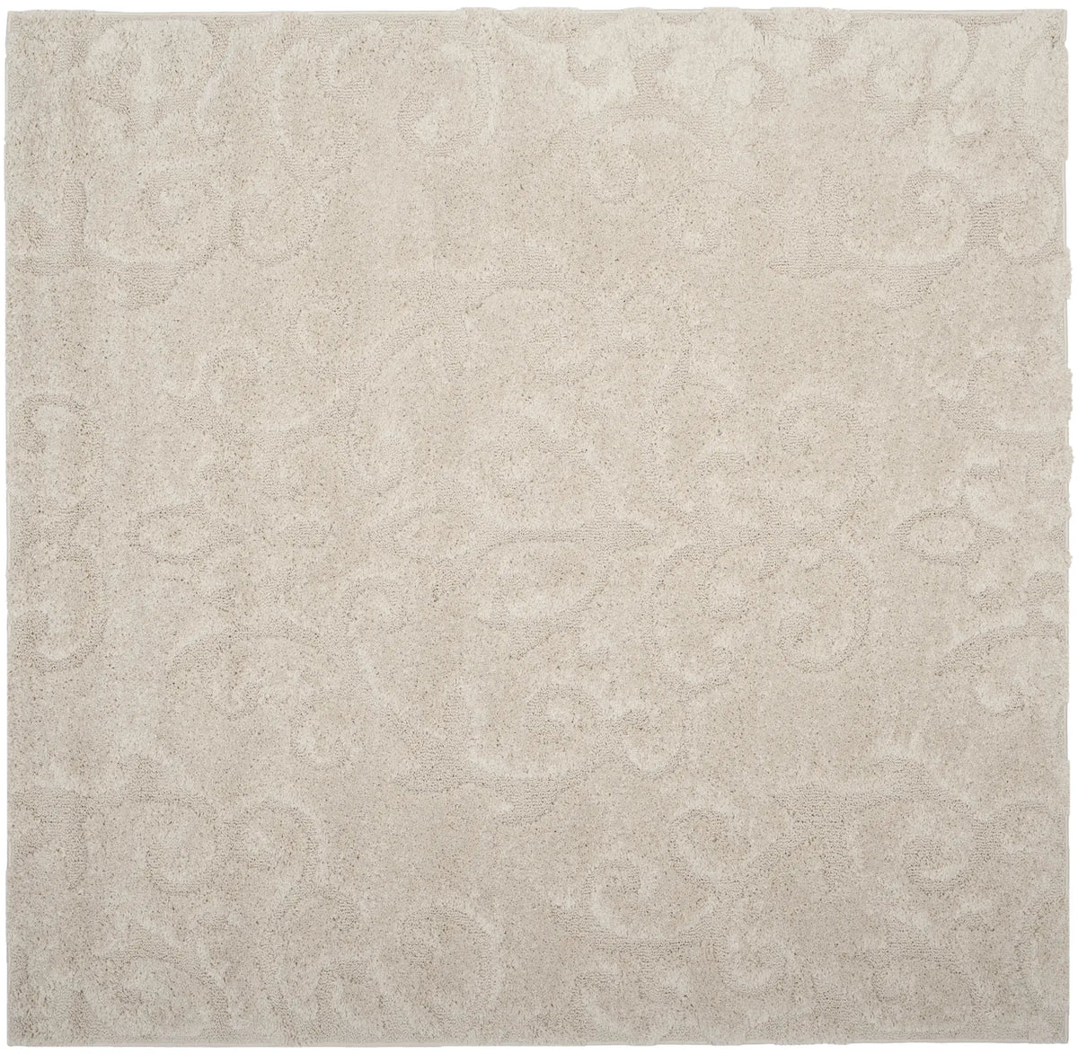 Safavieh Florida Shag 6'-7" x 6'-7" Rug in Creme / Creme
