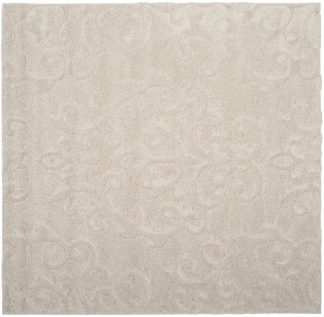 Safavieh Florida Shag 6'-7" x 6'-7" Rug in Creme / Creme