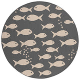 Safavieh Courtyard 6'-7" x 6'-7" Rug in Dark Grey / Beige