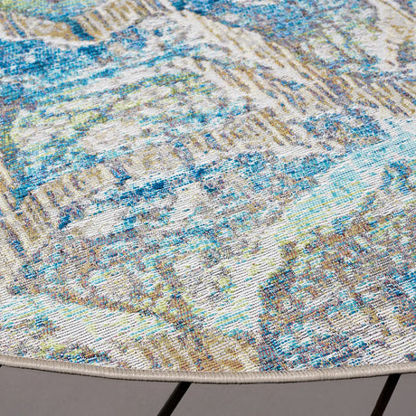 Safavieh Barbados 500 6'-6" x 6'-6" Rug in Ivory Blue / Green