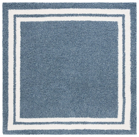 Safavieh Calico Shag 6'-7" x 6'-7" Rug in Blue / Ivory