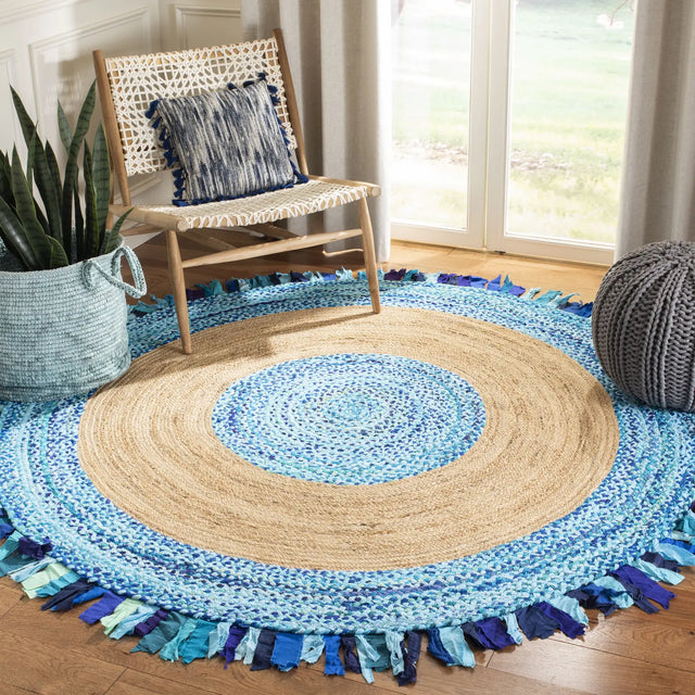 Safavieh Cape Cod 6'-0" x 6'-0" Rug in Turquoise / Natural