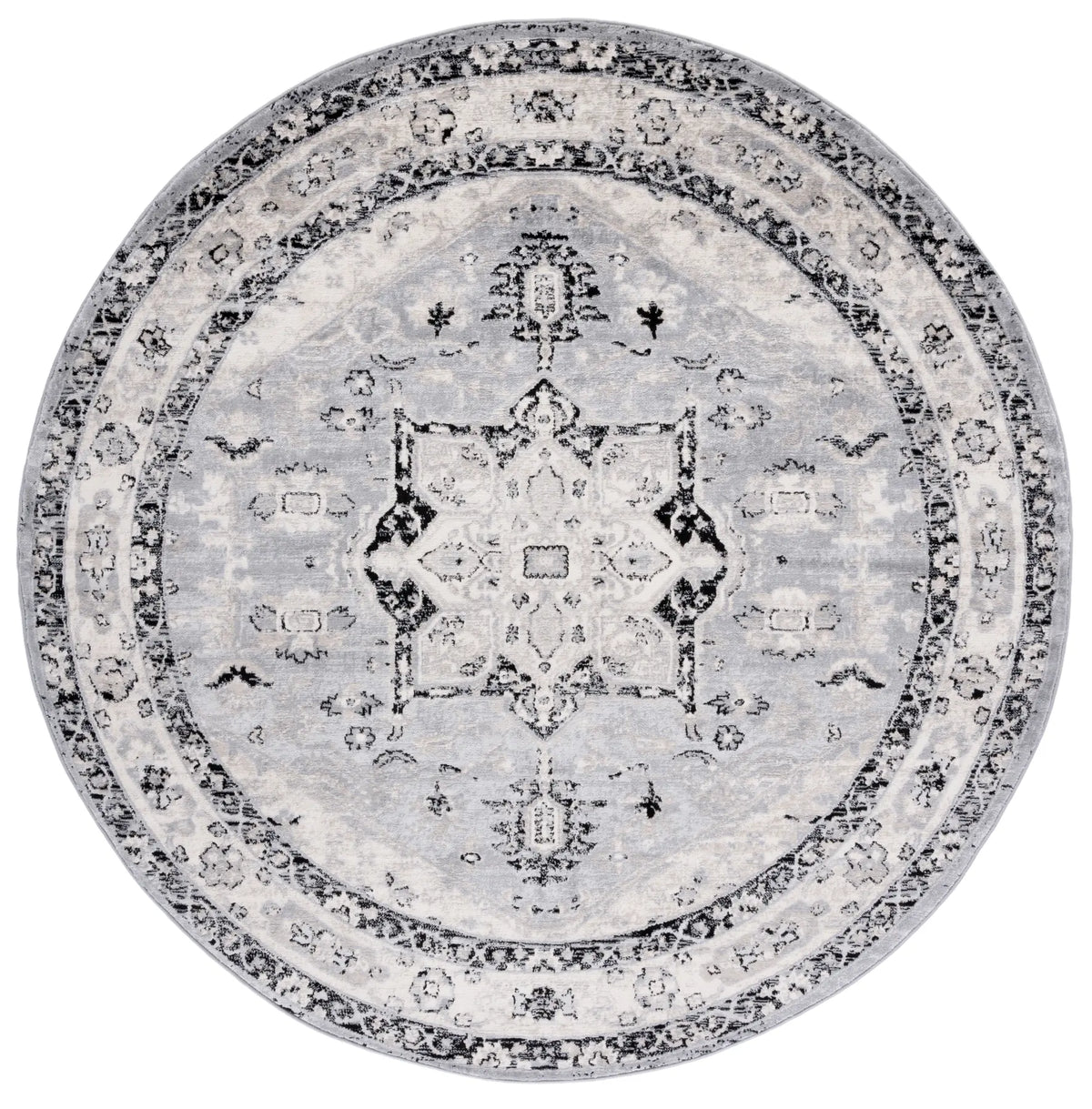 Safavieh Brentwood 6'-7" x 6'-7" Rug in Silver / Black