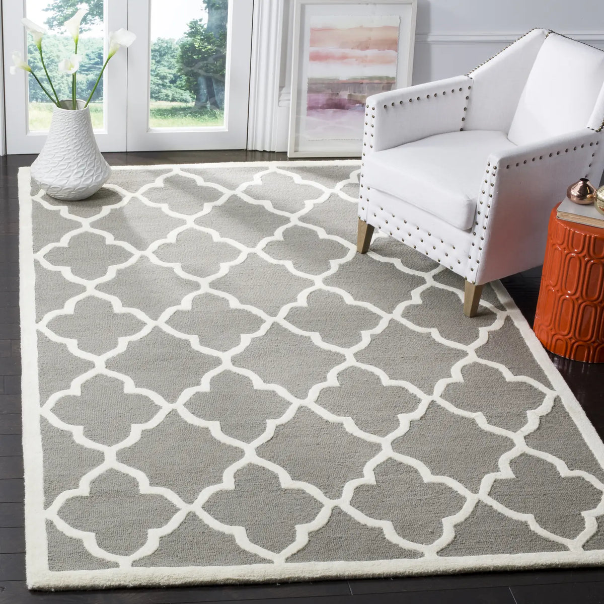 Safavieh Cambridge 5'-0" x 8'-0" Rug in Dark Grey / Ivory