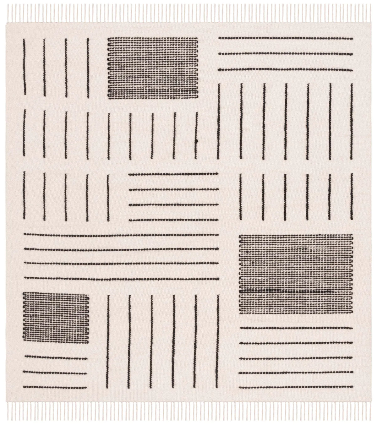 Safavieh Kilim 6'-0" x 6'-0" Rug in Ivory / Black