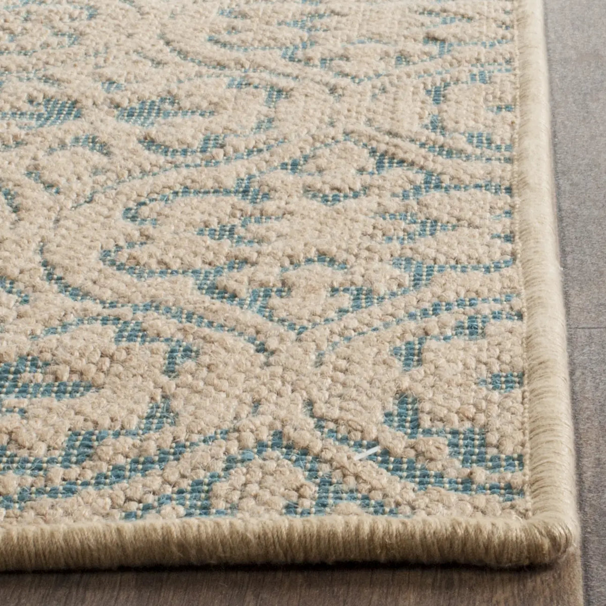 Safavieh Palm Beach 2'-0" x 8'-0" Rug in Natural / Turquoise