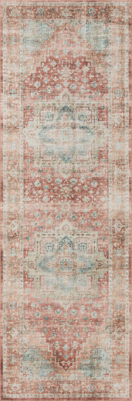 Loloi Heidi Hei-01 Terracotta/Aqua Rugs - runner flat