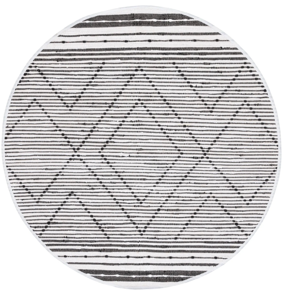 Safavieh Striped Kilim 6'-0" x 6'-0" Rug in Black / Ivory