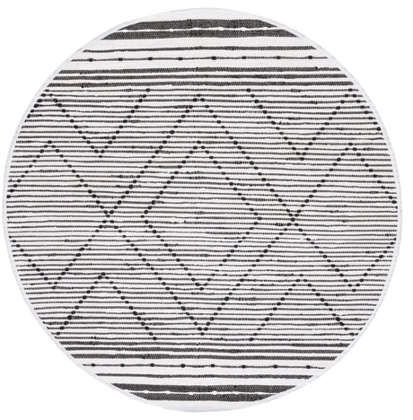 Safavieh Striped Kilim 6'-0" x 6'-0" Rug in Black / Ivory